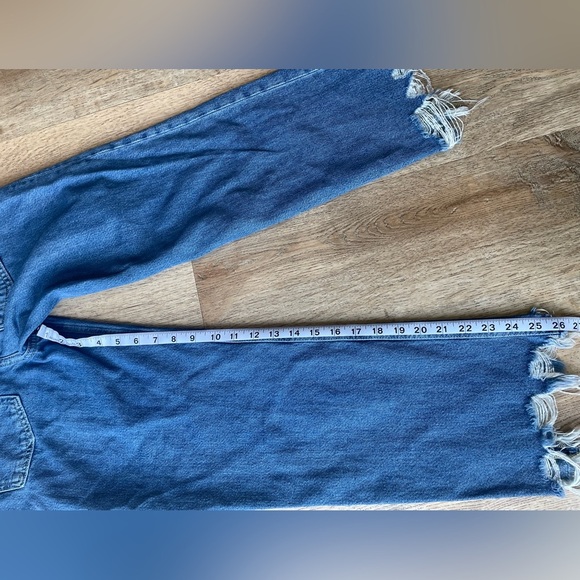 Free People Raw Hem Button Fly Jeans | Size 26 | Vintage Straight Leg - Picture 6 of 8